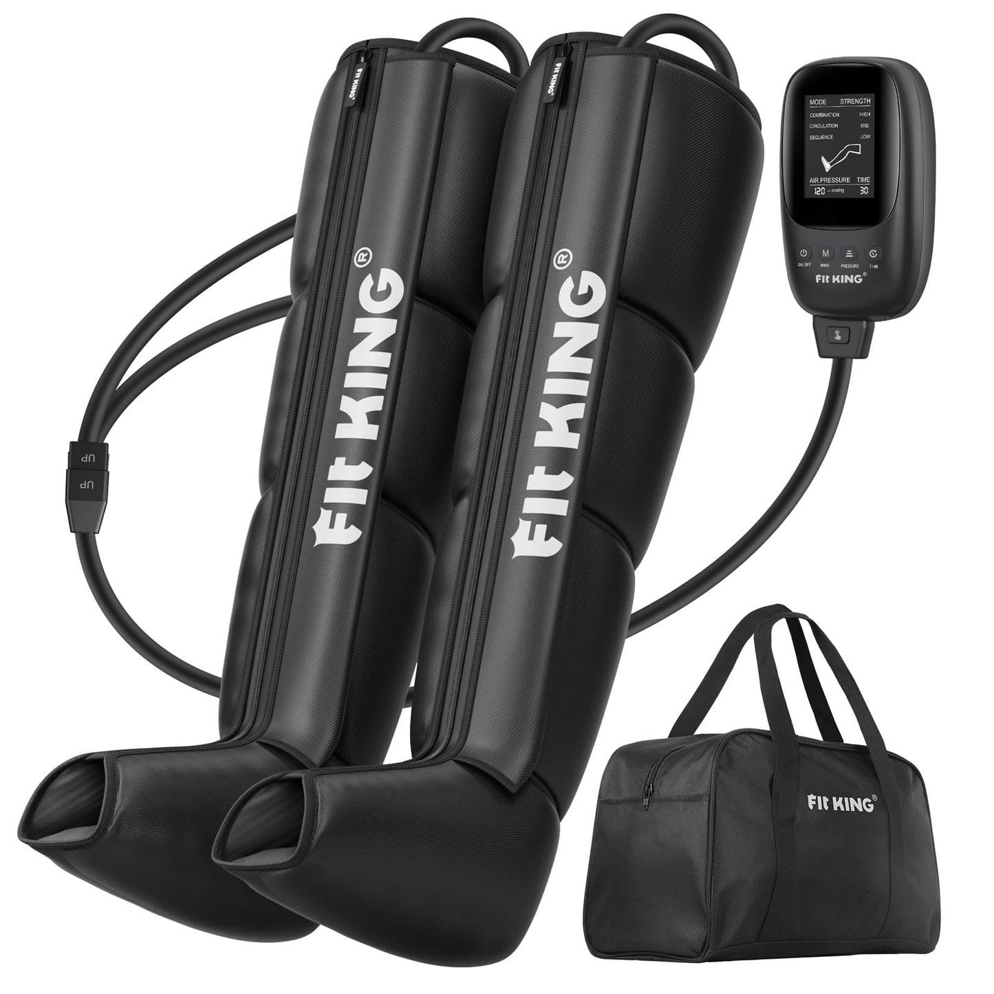 FIT KING Air Compression Recovery System,Dynamic Pressure for Circulation Improvement and Fast Recovery,Sequential Massage Boots for Athletes (Medium)