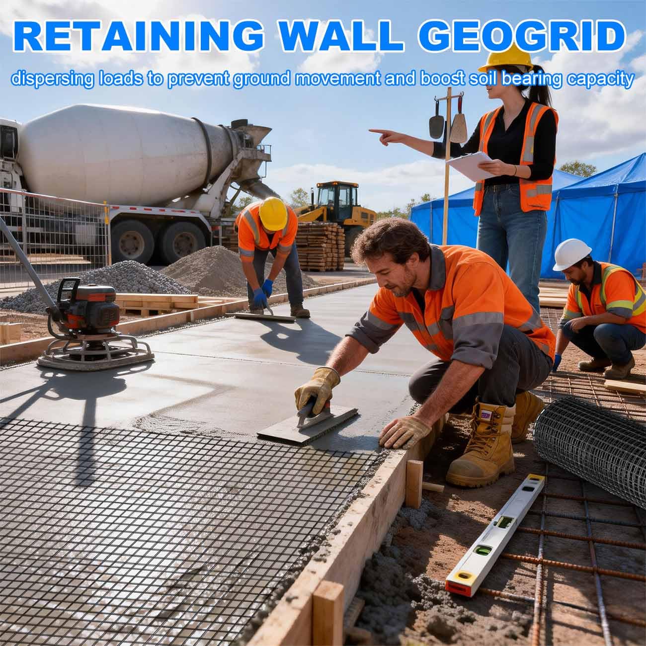 Universal Retaining Wall Geogrid Roll, Fiberglass Geogrid, Gravel Driveway Stabilization Geo Grid, 50KN Tensile Strength for Retaining Walls, Slope Reinforcement, Pavement Crack (3FT x 133FT)