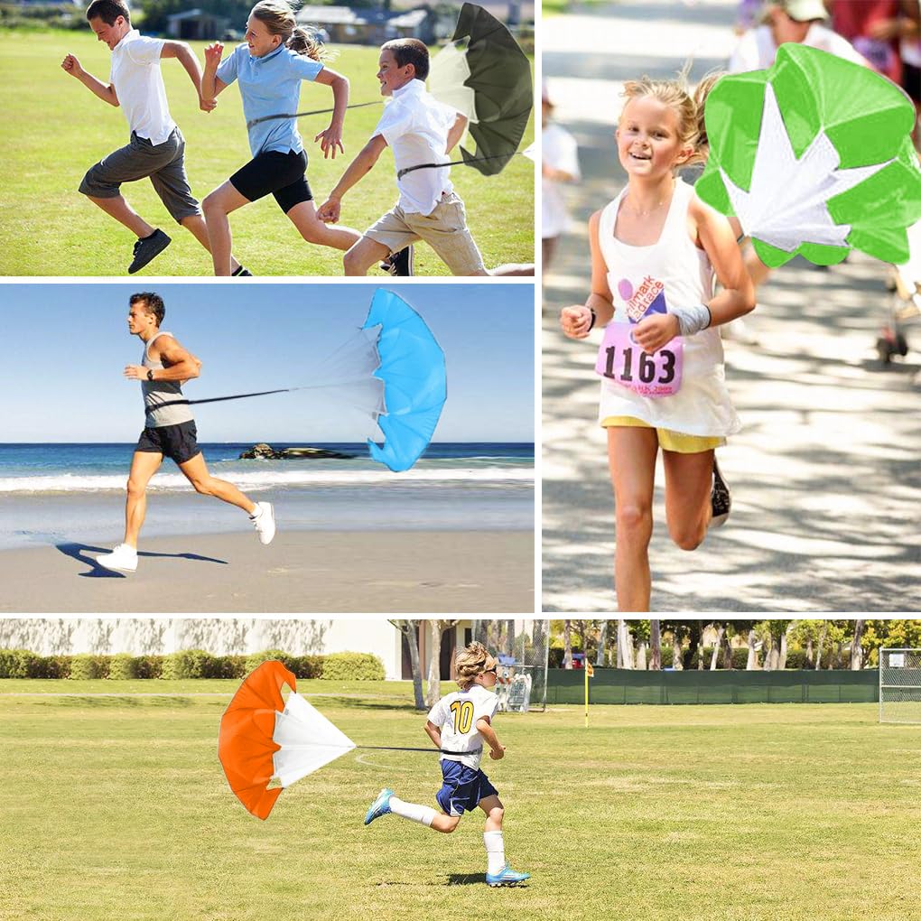 ANPOPO Bfsmile Running Speed Training 56" Parachute with Adjustable Strap, Free Carry Bag. Speed Chute Resistance Running Parachute for Kids Youth and Adults (Green)