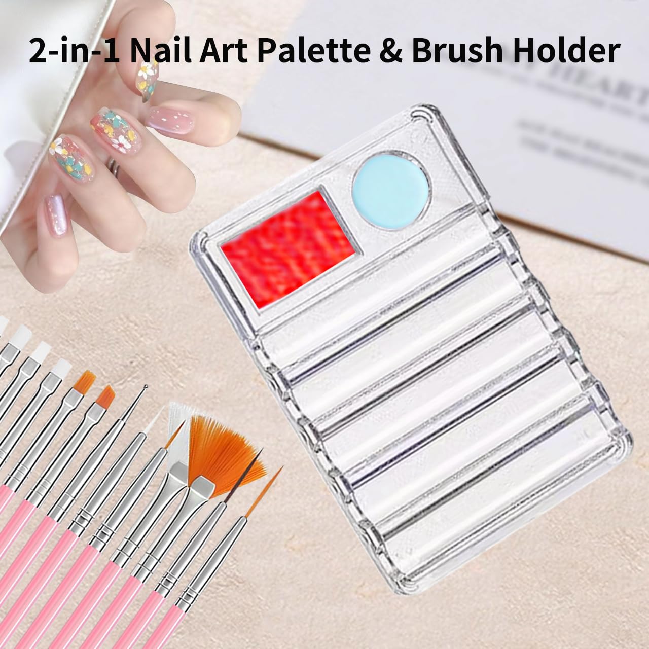 39PCS Nail Art Brush Set, Nail Brushes with Gel Polish Brushes, Gel Nail Brush for Builder Gel, Striping Liner Brush, Dust Brush, Nail Stand, Nail Color Palette, DIY Manicure Tools Gift for Women
