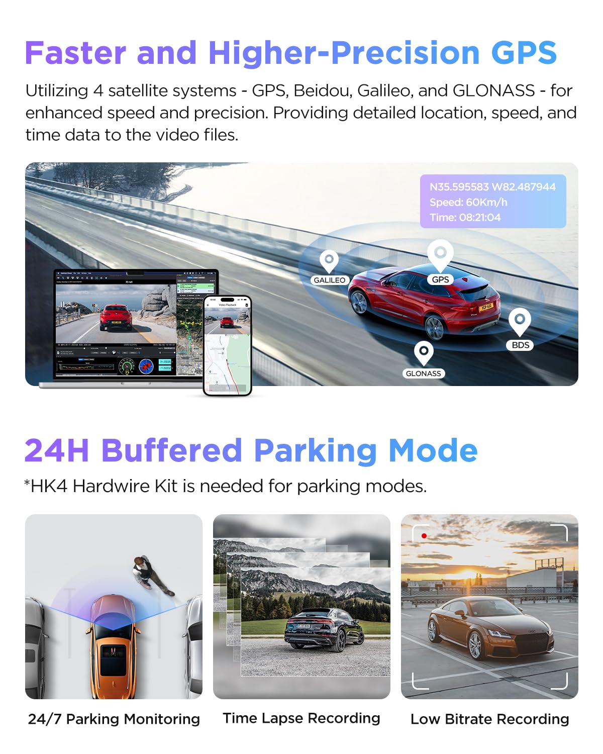 VIOFO A229 Pro 3 Channel 4K HDR Dash Cam, Dual STARVIS 2 Sensors IMX678 & IMX675, 4K+2K+1080P Front Inside and Rear Triple Car Camera, 5GHz WiFi GPS, Voice Control, 24H Parking Mode