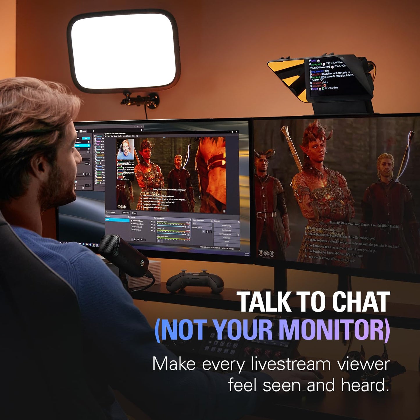 Elgato Prompter Camera Set - Premium Teleprompter with Full HD Webcam, HDR Enabled, Perfect for Streaming, Presenting, Video Calls, Compatible with OBS, Zoom, Teams, and More, Works with PC/Mac