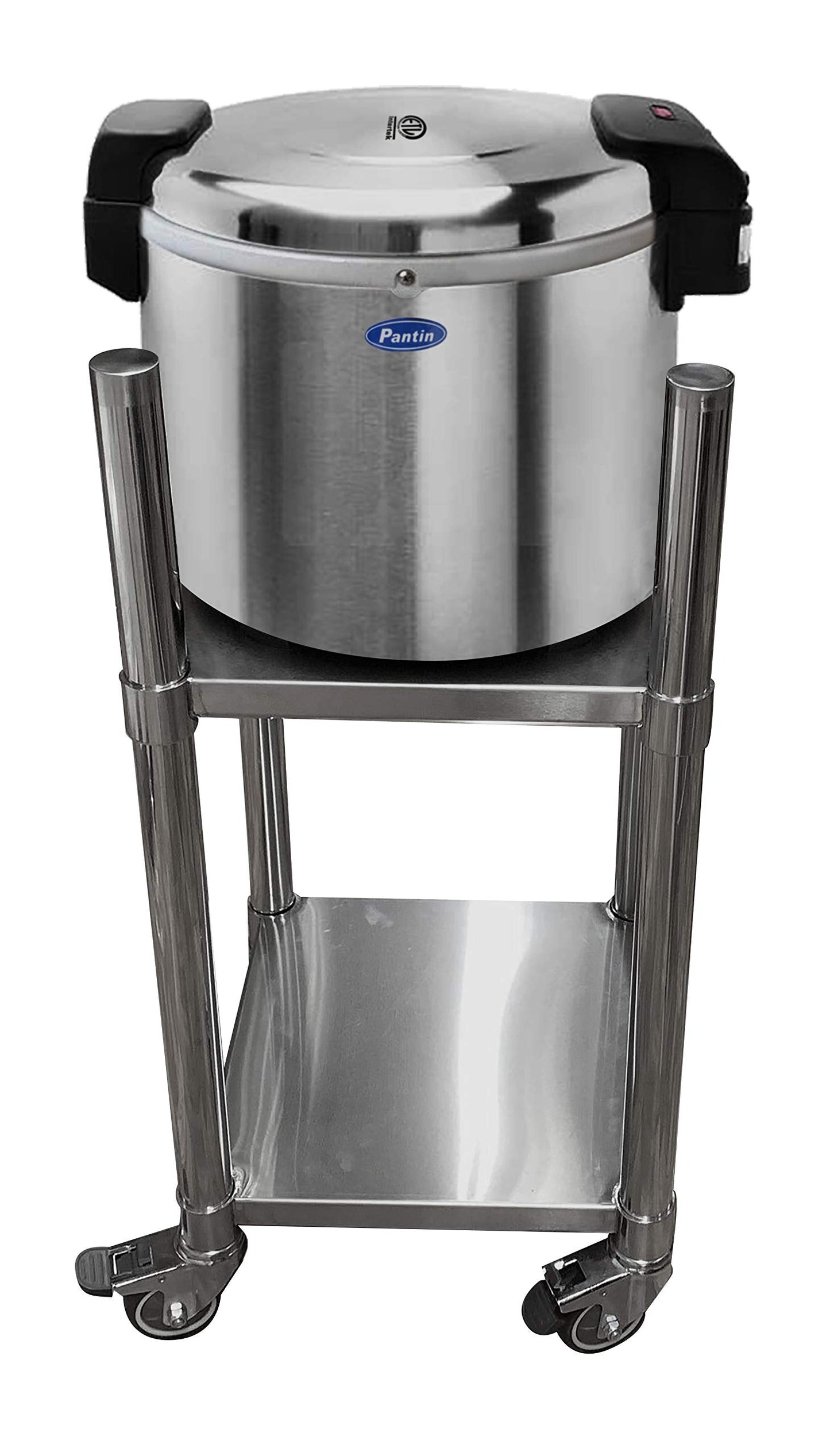 PANTIN® 14” x 14” Stainless Steel Rice Warmer Stand and Cart with Wheels & Brakes – Adjustable Height Stand for Commercial Food Warmers, Large Rice Cookers, and Commercial Cooking Equipment Stand