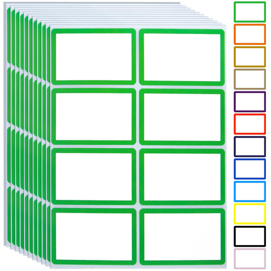 Name Tag Stickers,15 Colors Available,200pcs Dark Green Name Tag Labels,3.5" x 2.25" Name Badges Name Tags Label for School,Party,Training,Clothing(Dark Green)