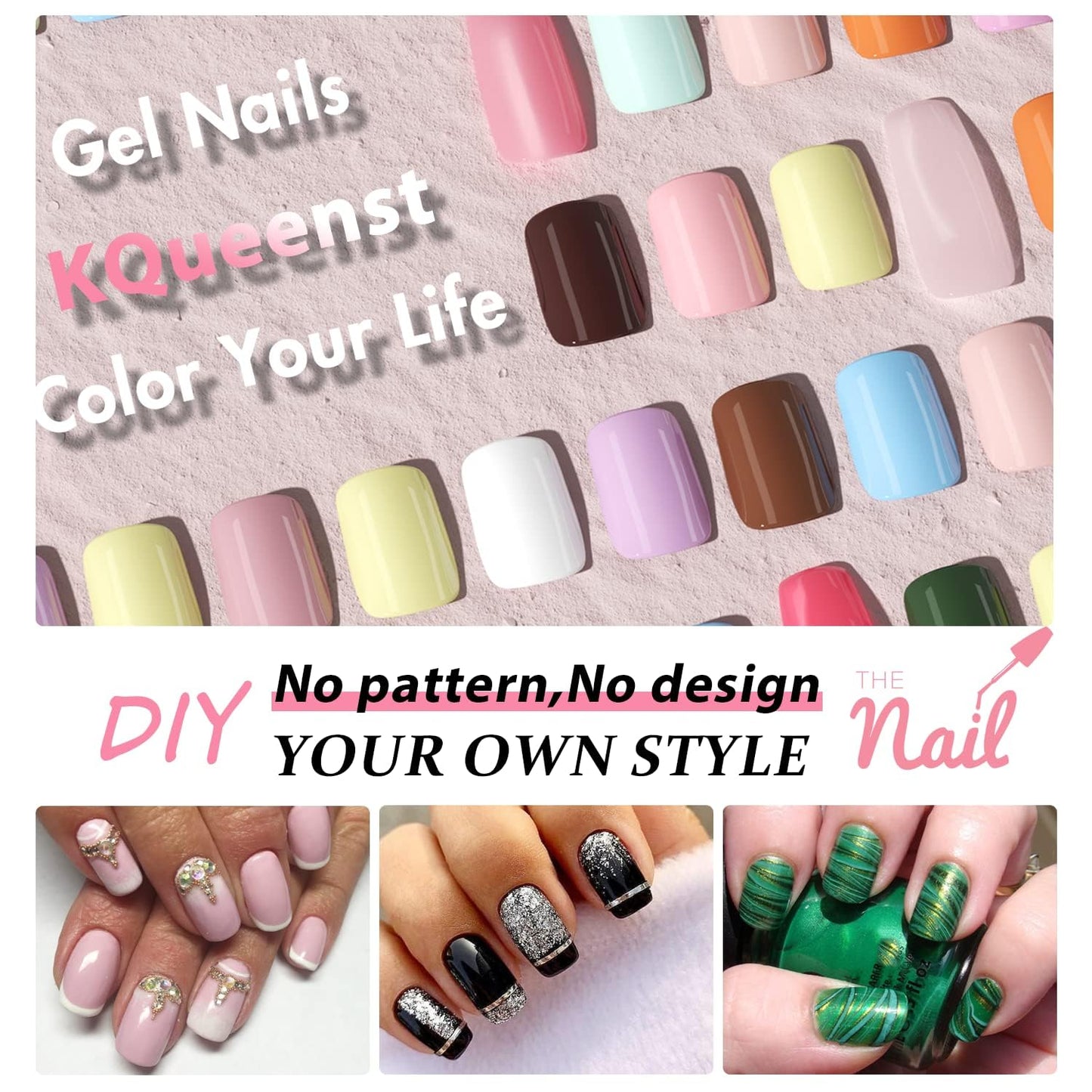 KQueenest Short Press-on Nails - Square, Baby Blue, Glazed Gel, Acrylic, Pure Fake, Short, Natural, Petite, Bright, Stick-on Nails for Fingers