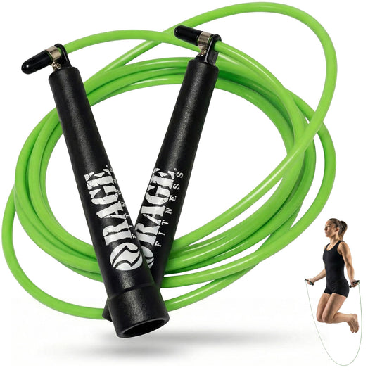 Rage Fitness R2 Speed Jump Rope – Adjustable PVC Speed Rope with Smooth Bearing Handles for Beginners to Advanced, Fast Cardio & Efficient Workouts