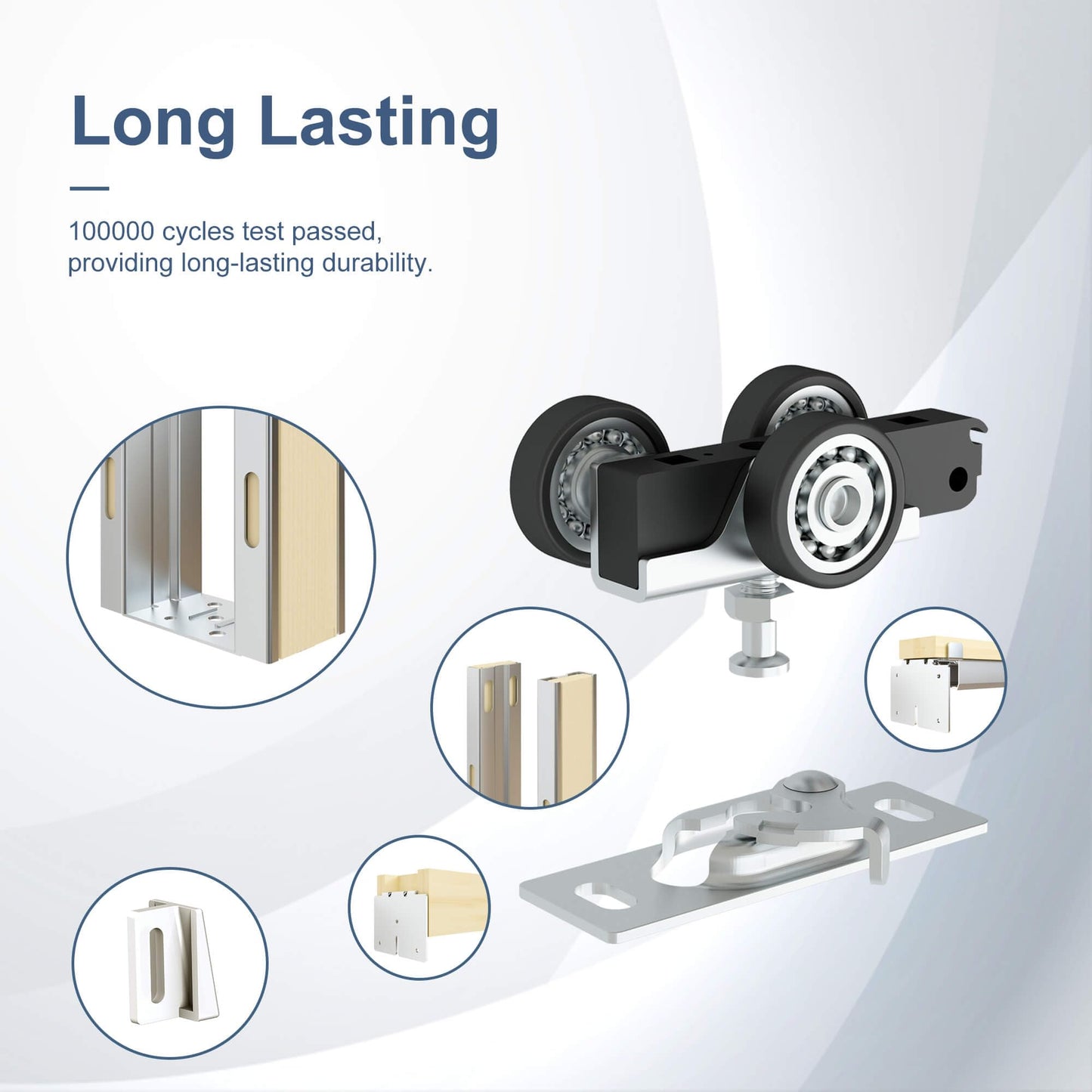JUBEST Pocket Door Frame Kit with 220LBS Two-Way Soft-Close Mechanism, Smooth and Quiet, Easy to Install Hidden Door Kit, 24" to 36" x 80"
