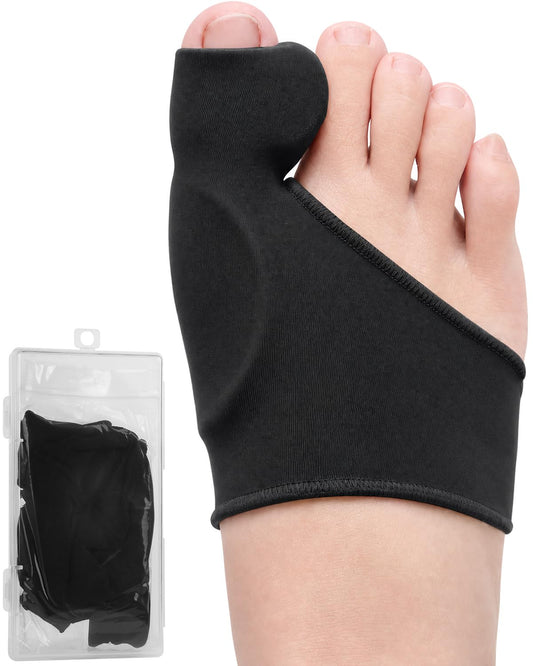 PGRODE 2 Pcs Bunion Corrector Toe Spacers Separators for Women Men Pain Relief, Big Toe Straighteners, Breathable Bunion Cushion Socks with Built-in Gel Pad (Black)