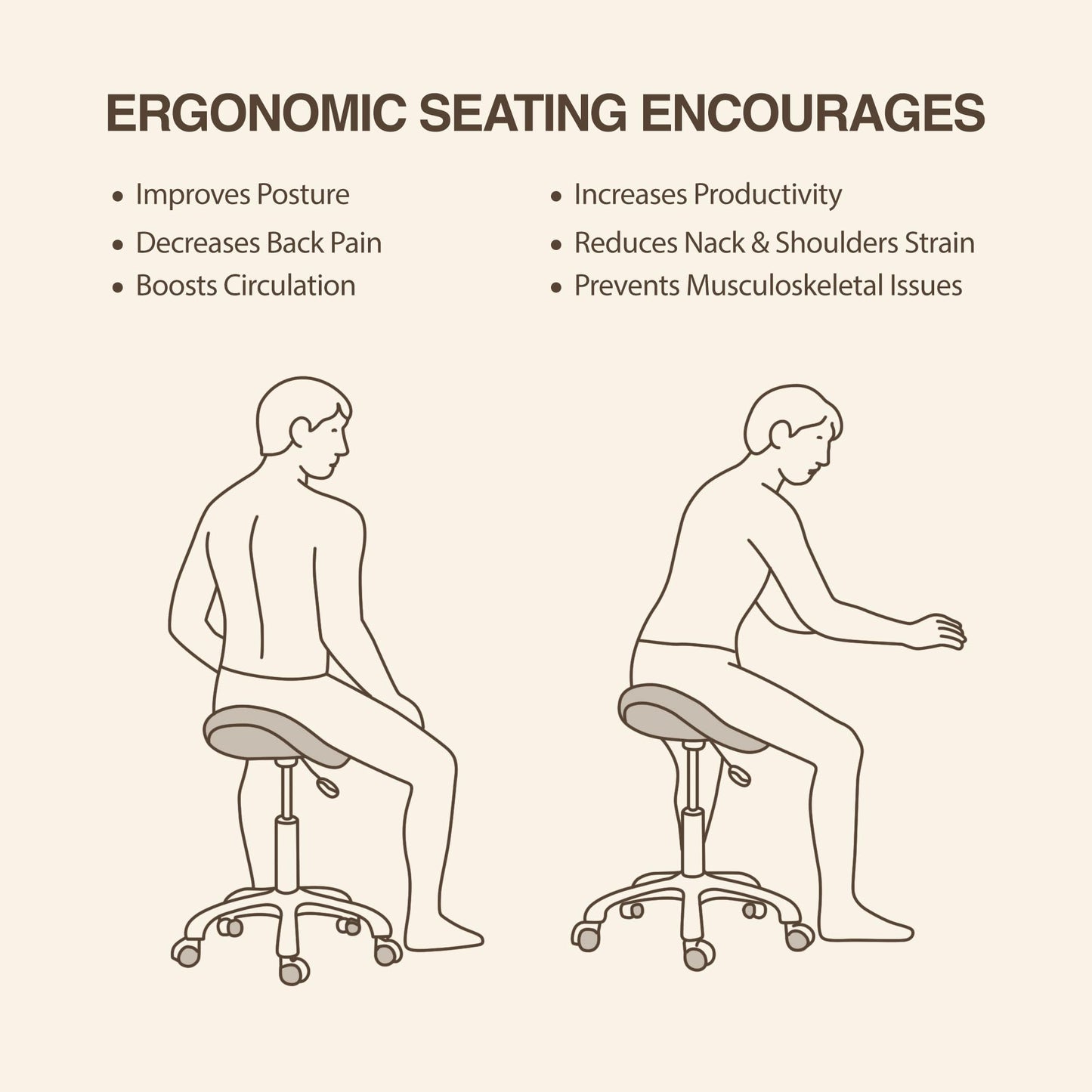 DR.LOMILOMI Heavy-Duty Ergonomic Pneumatic Swivel Rolling Saddle Stool with Extra Wide Seat for Hygienic Clinic Spa Massage Home and Office - 505 KIMO (Black)