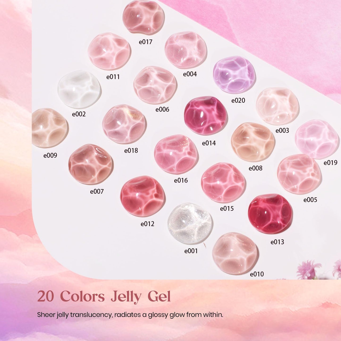 Beetles Nude Pink Gel Nail Polish Set, Nude Paradise Gel Polish Kit 25PCS 20 Colors Jelly Pink Sheer Glitter White Soak Off UV Base Glossy Matte Top Coat Nail Charms Gift for Women