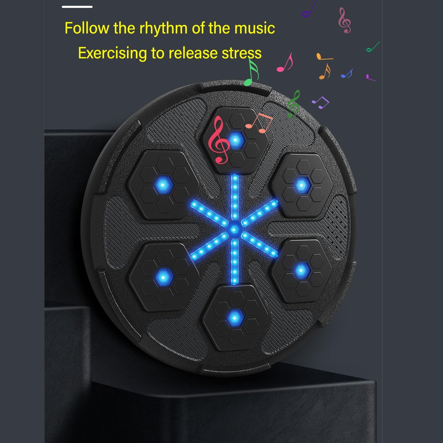 Alomejor Music Boxing Machine Interactive 7 Speeds Soft Cushion BT Music Boxing Trainer Workout Equipment for Improved Time