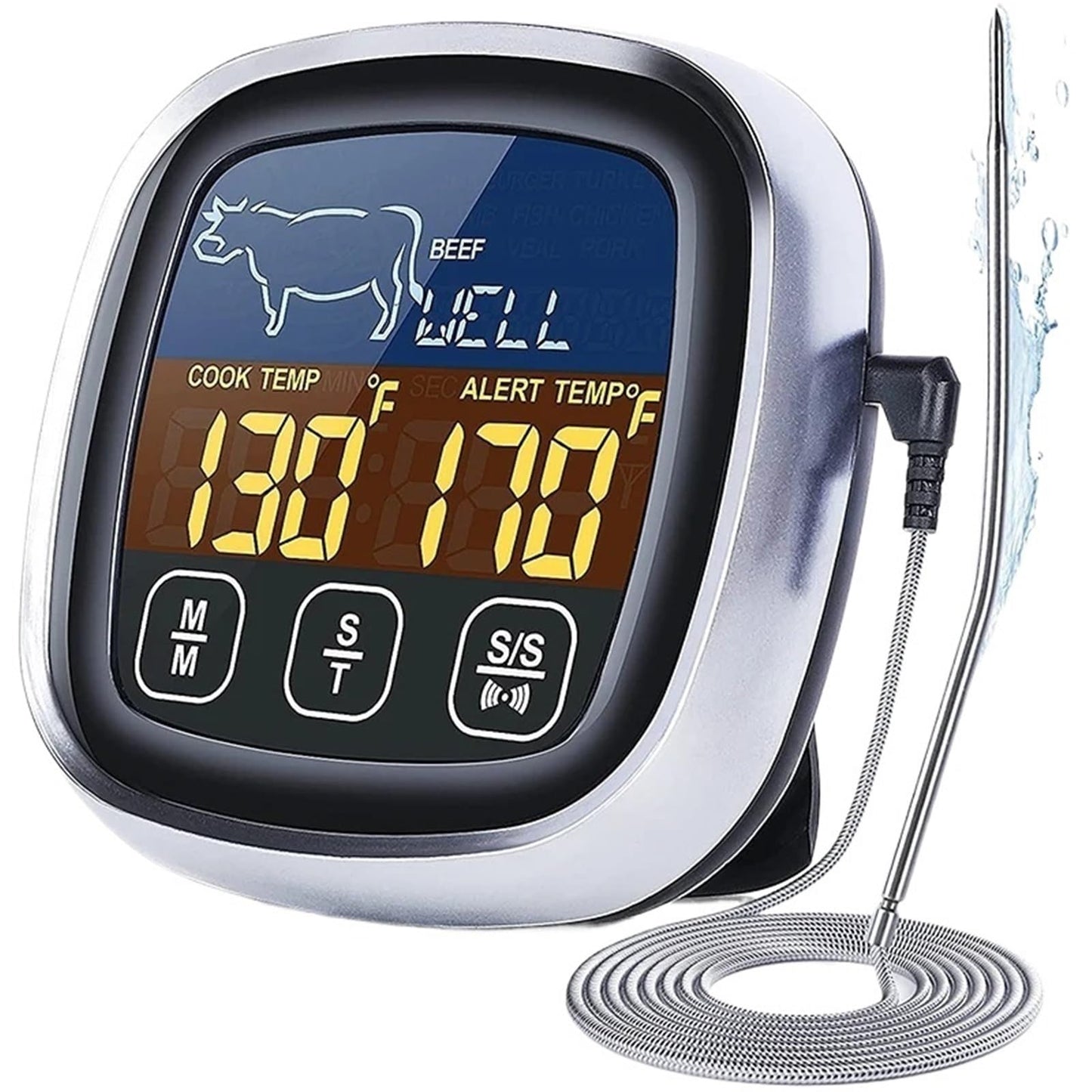 Digital Meat Kitchen Thermometer Stainless Waterproof Meat Temperature Thermometre Probe Oven Cooking BBQ Temperature Meter