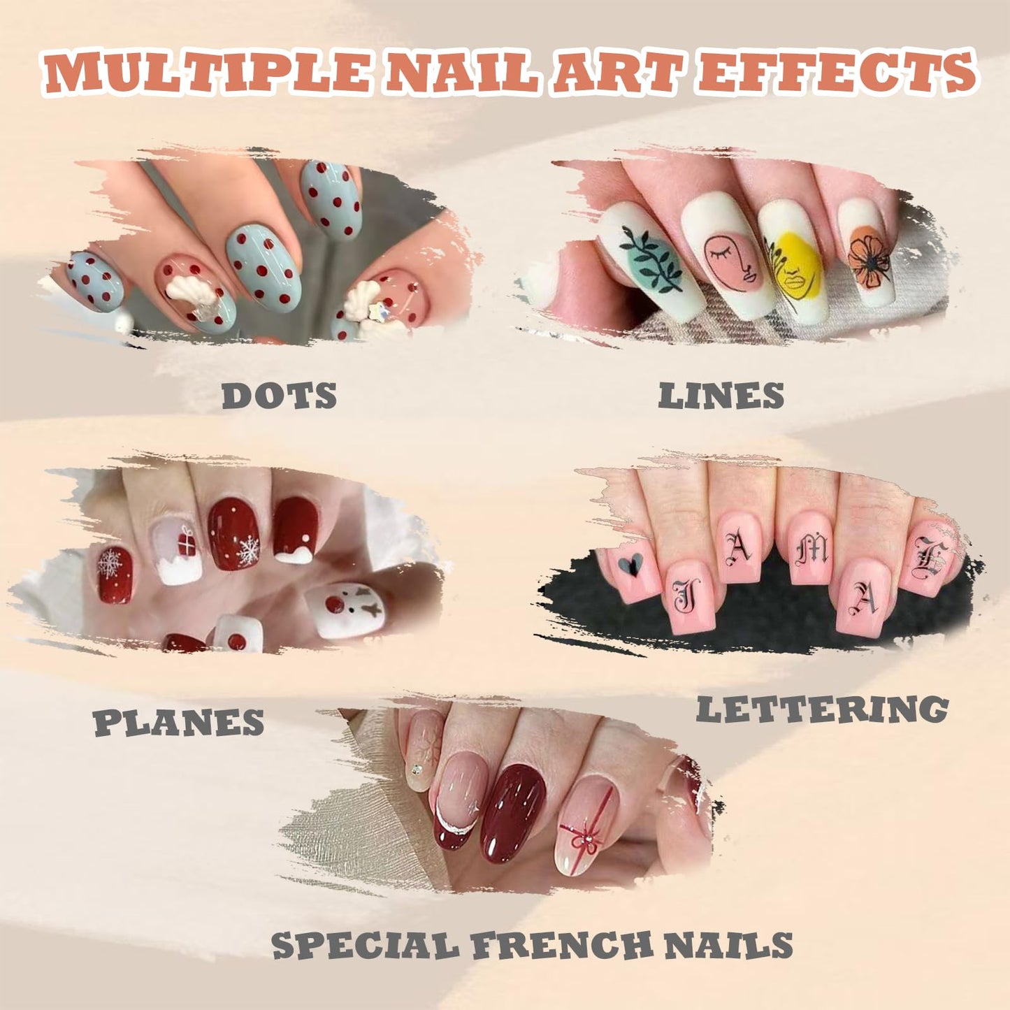 J NewJayson 24 Colors Nail Art Pens Set, 0.7 MM 3D Drawing Painting Dotting Point Liner Nail Art Markers Nail Polish Pens for DIY Nail Art Beauty Manicure Tools