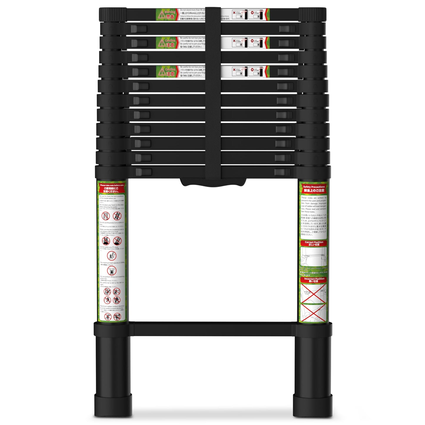 SPIEEK Telescoping Ladder for RV & Attic, 16.5FT Aluminum Extension Ladder with Dual Locking Mechanism, Max Load 330lbs, Compact Foldable Ladder for Roof, Home, Travel Trailer & Multi-Surface Use