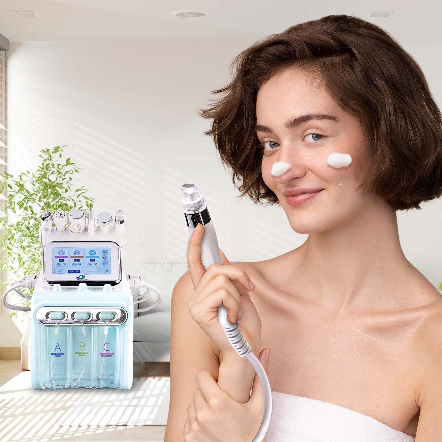 Hydrogen Oxygen Facial Care Machine Professional 6 in 1 Machine, Face Skin Care Devices for Home Beauty Salon