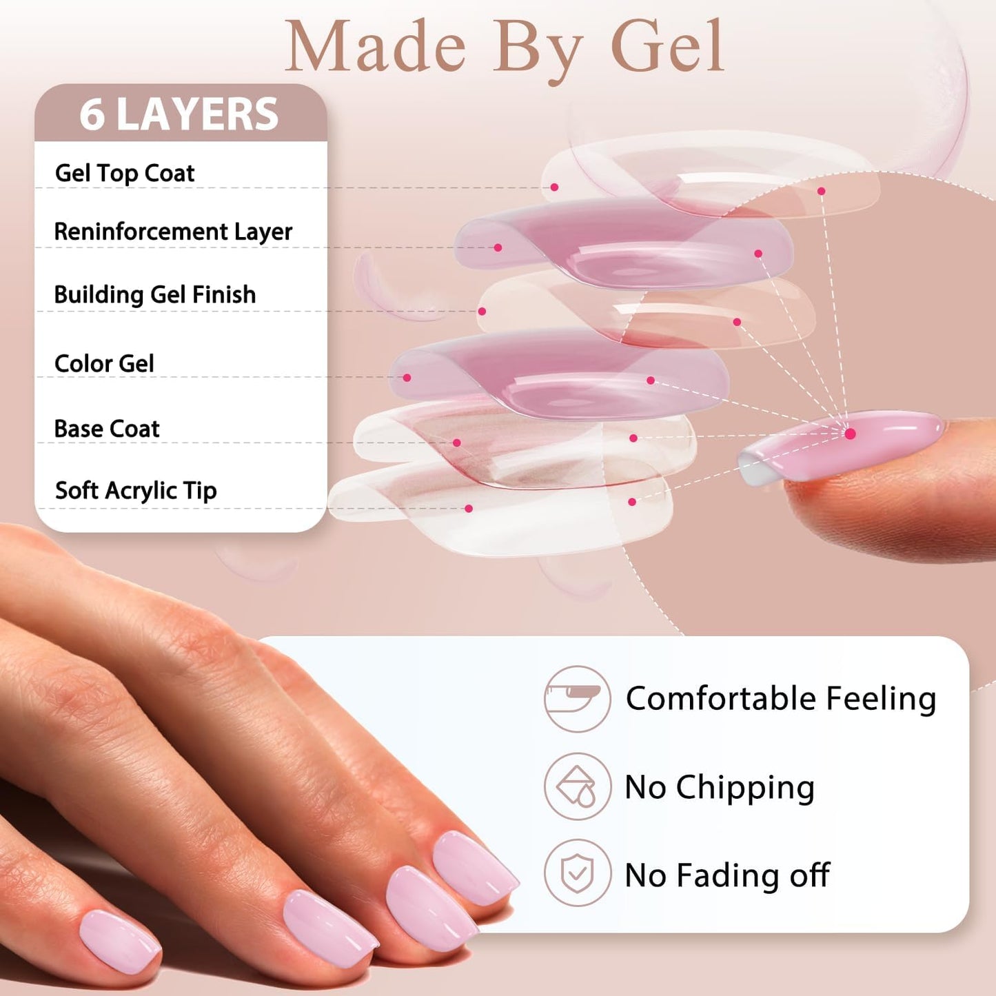 Yellow Press On Nails Medium Long Square, Xcreando Medium Coffin Nails Acrylic Nails Press ons Glue on Nails Medium Length, Solid Color Fake Nails for Women, Natural Thick Artificial Nails Stick on