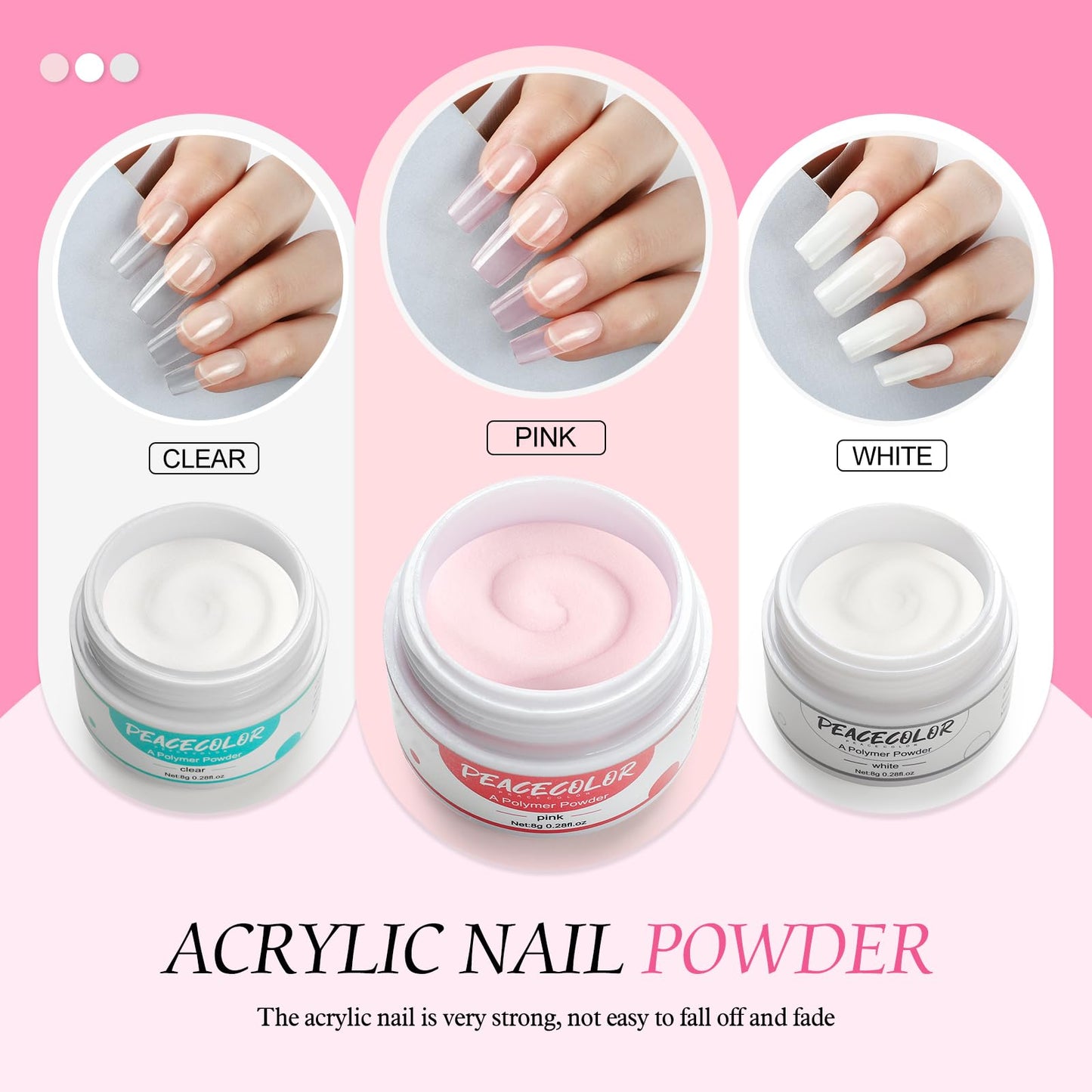 Acrylic Nail Kit for Beginners with Drill U V light, 3pc Acrylic Powder Clear/ Pink /White Set 12Pcs Glitter Powder 200Pcs Fake Tips Nail Starter Kit for Extensions DIY