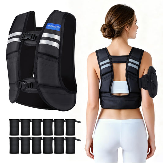 Adjustable Washable Weighted Vest for Women 1.3–13.3 lbs, Open Back for Breathable Cool Comfort, 12 Removable Lightweight Weight Packs, Ideal for Beginners Walking, Yoga, Gym Strength Training