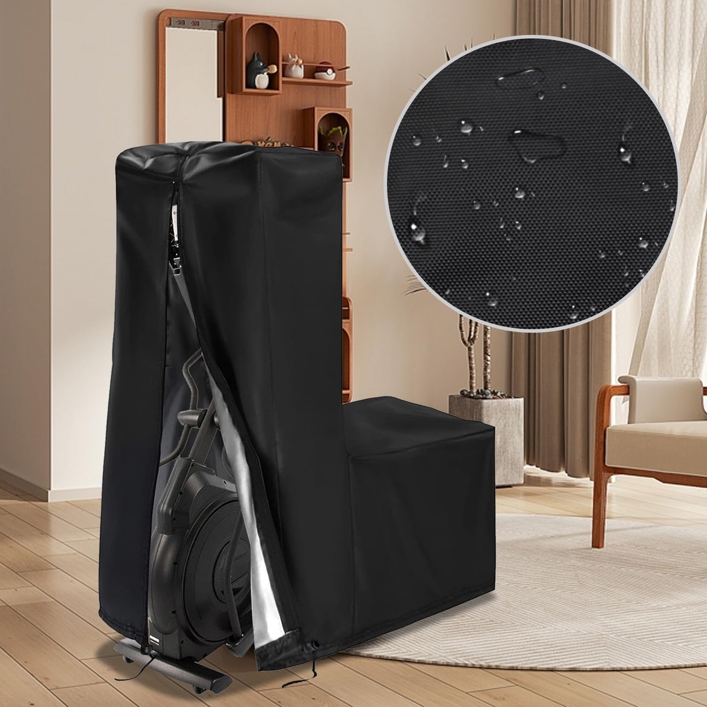 Elliptical Cover 420D Oxford Fabric Gym Dust Cover 71'' x 29'' x 65“ Elliptical Cover Home Elliptical Exercise Machine Cover