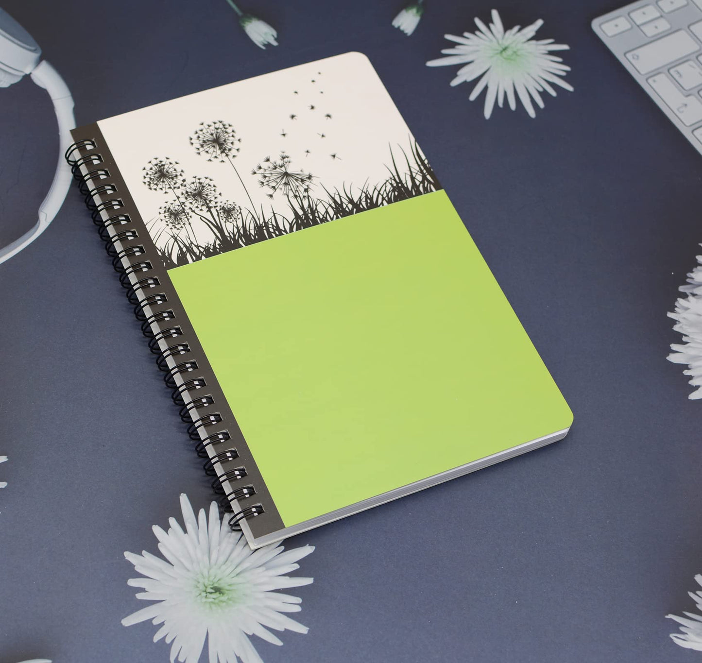 Yansanido Spiral Notebook, 4 Pcs A5 Thick Tree Design Hardcover 8mm Ruled 4 Color 80 Sheets -160 Pages Journals for Study and Notes (Tree)
