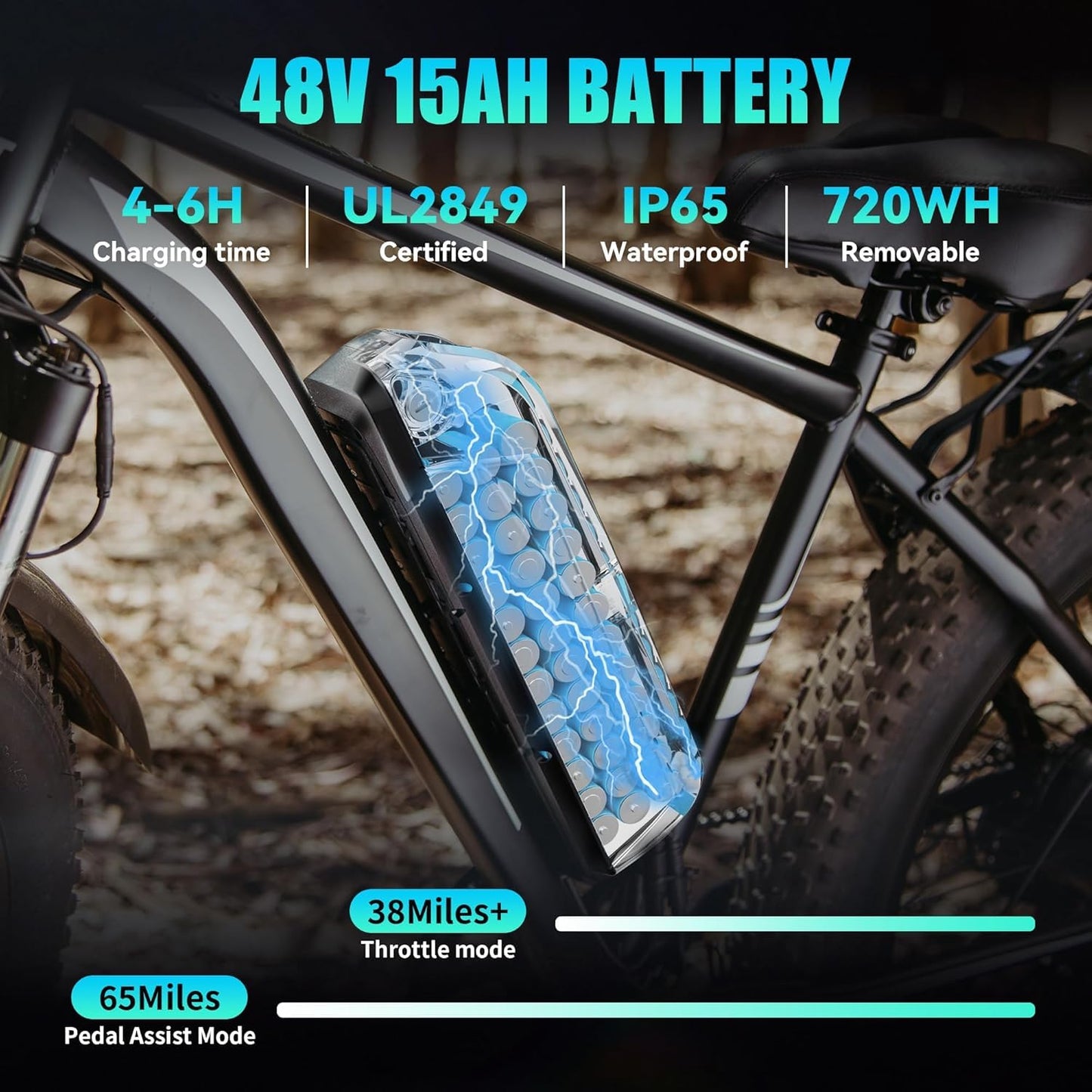 SUNTIBYE EB26 Peak 1500W Electric Bike for Adults with 26" Fat Tire and Removable 48V15AH Battery Electric Bicycles Mountain Dirt eBikes 28mph 60 Miles 7 Speed Gears E-Bike for Off-Road Commute,White