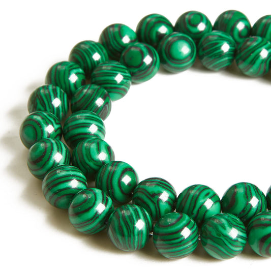 60pcs 6mm Malachite Beads Natural Gemstone Beads Round Loose Beads for Jewelry Making