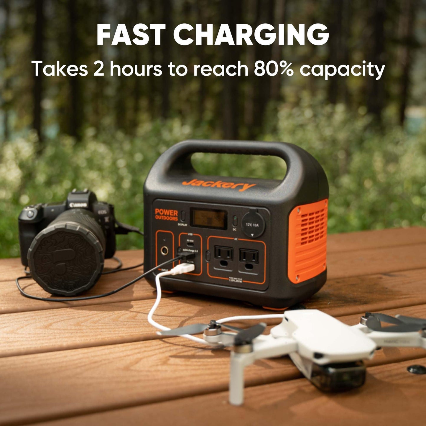 Jackery Solar Generator 300, 293Wh Power Station with 40W Solar Panel, 300W Pure Sine Wave AC Outlet for RV Outdoors Camping Travel Blackout