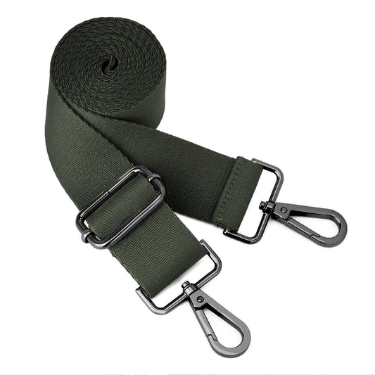 ZOOEASS Nickel Buckles Wide Shoulder Strap (Solid),Adjustable Replacement Belt Crossbody Canvas Bag Handbag (Olive Green)