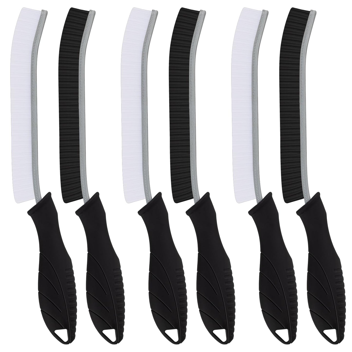 Toilet Brush, 6 Pcs Bathroom Cleaning Brush, Gap Scrub Brush with Hanging Hole, Multifunctional Hard Bristle Crevice Cleaning Brush, Cleaner Tools for Sinks, Tub, Shower, Tile, Toilet Seat (6, Black)