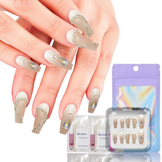 10-Piece Handmade Press On Nails Set - Convenient, Versatile, Reusable - Includes Press On Nails, Glue On Nails, Impress Nails - Pastel & Variety of Styles