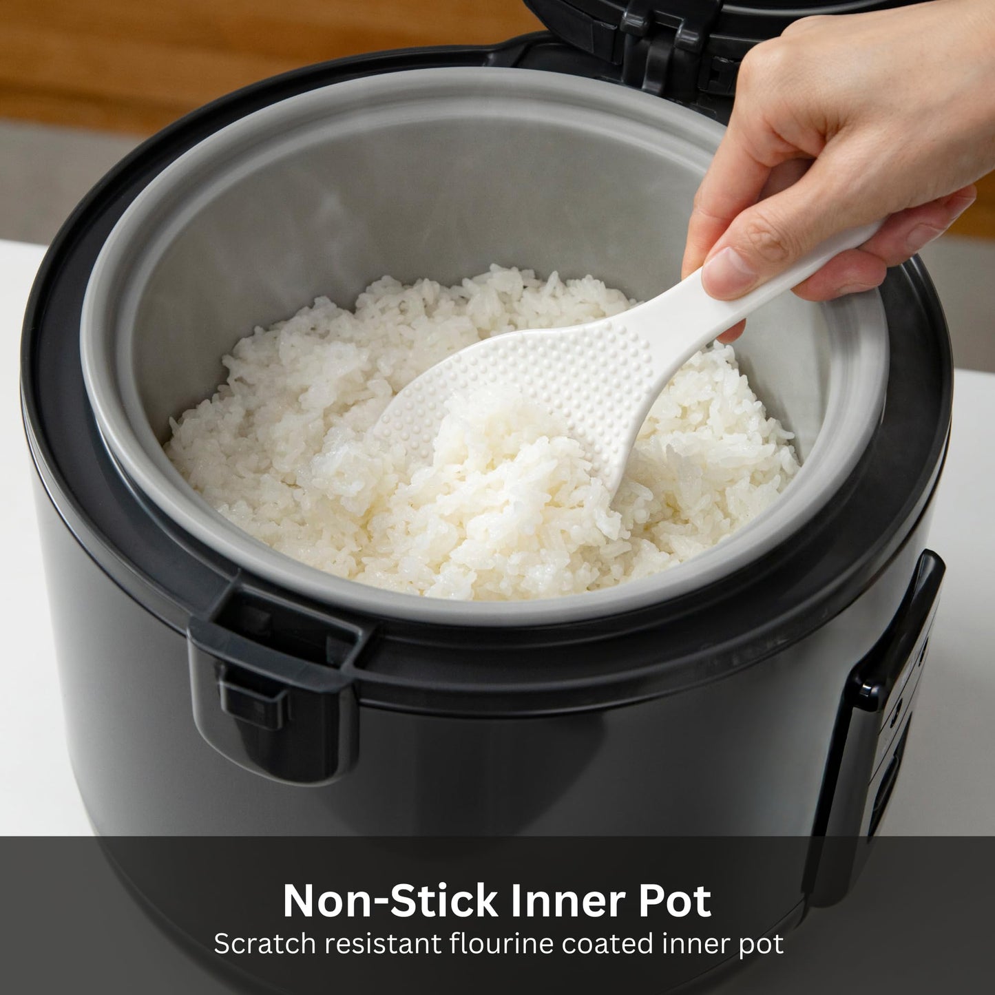 Tiger JNP-S55U-KY 3 Cup Capacity White Rice Cooker with Non-Stick Inner Pot, Retractable Power Cord, and Keep Warm up to 12 hours (Obsidian Black)