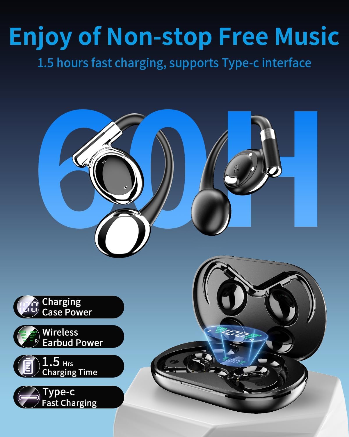 AI Translation Earbuds Real Time, 3-in-1 Translator Earbuds 144 Languages, Audifonos Traductores Inglés Español, Bluetooth 5.4 Wireless Open Ear Spanish Translation Earphones for Travel and Business