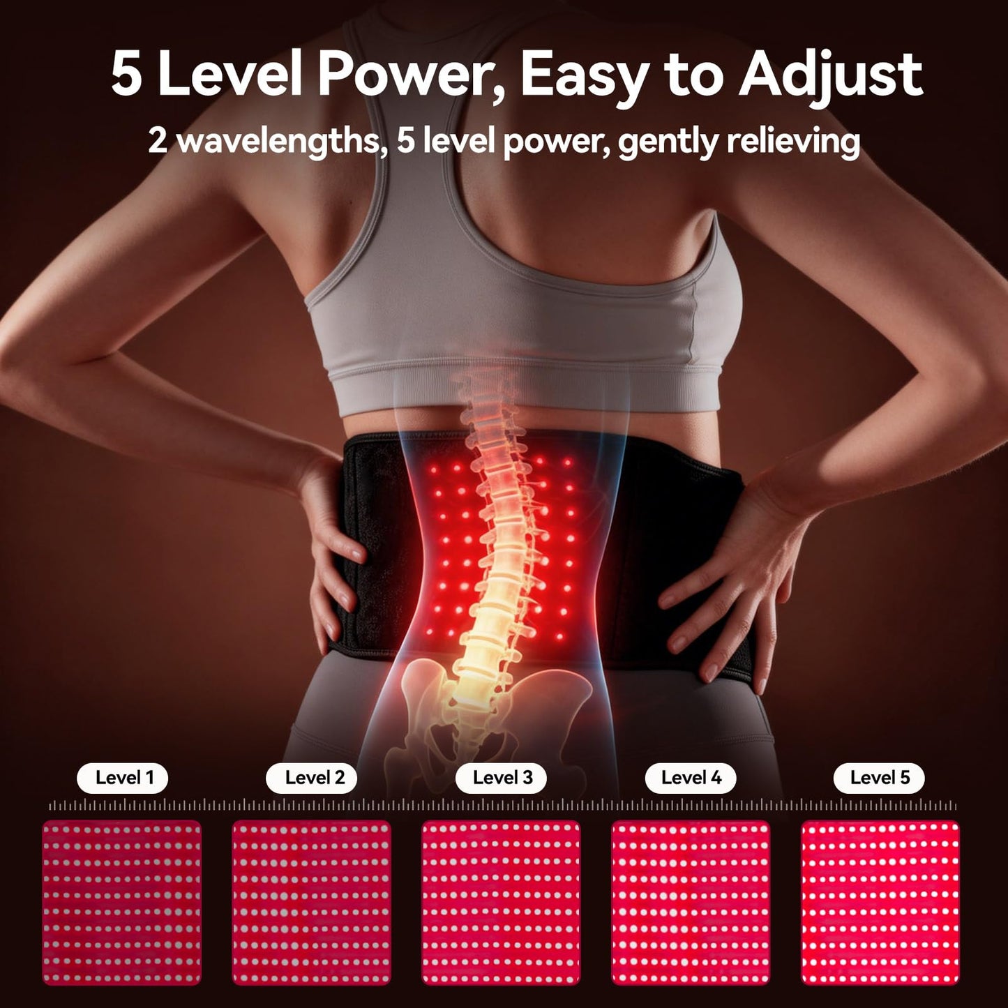 Red LED Light Therapy Belt for Body,600 High-Density LEDs Red Light Therapy,Infrared Light Therapy Wrap