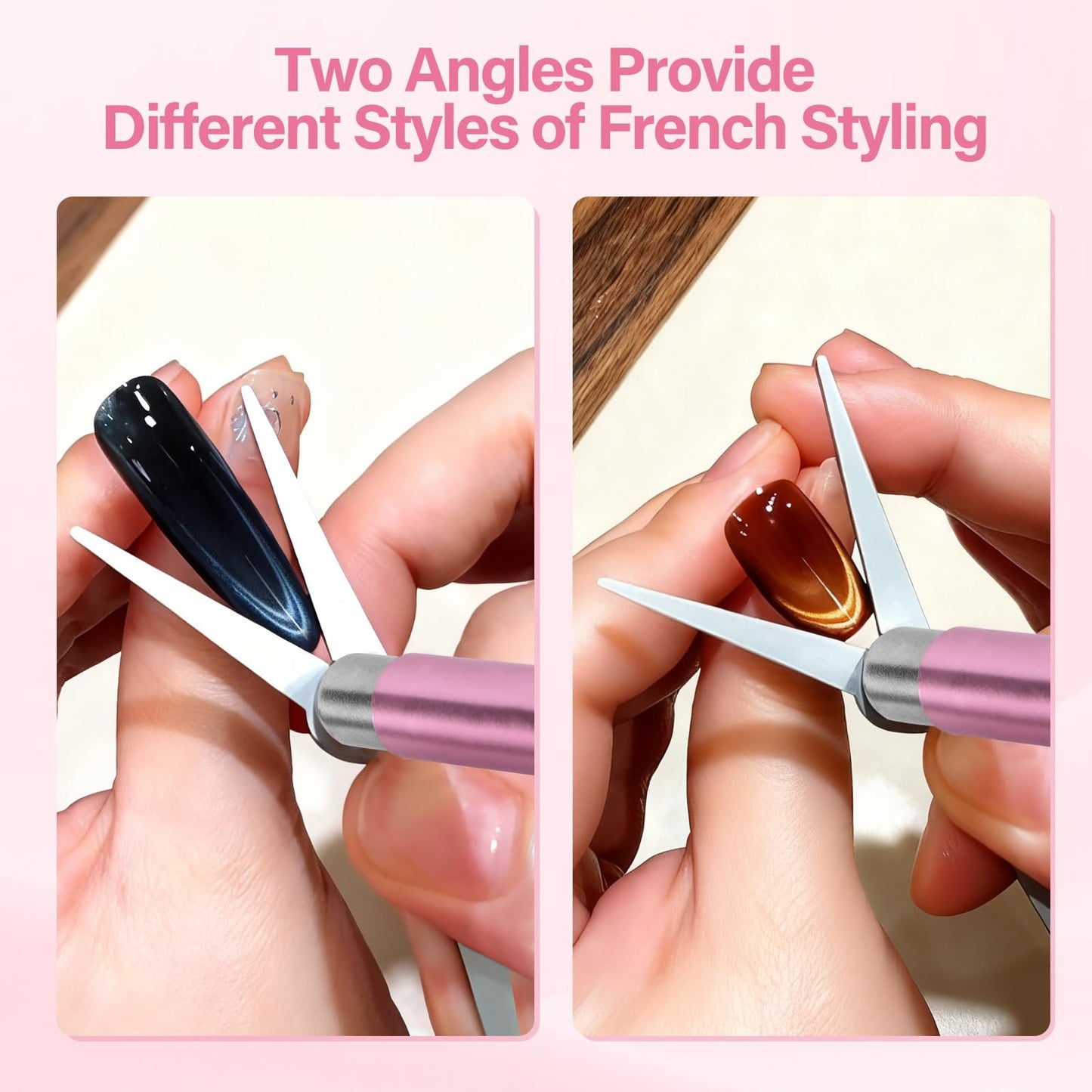 TOROKOM Cat Eye Magnet for Nails - Heart Cat-Eye Magnets Tool 3 in 1 Cylinder Cat Eye Magnet with Ball Magnets French Nail Polish Magnet for Cat Eye Effect