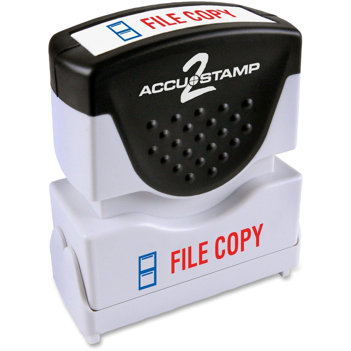 AccuStamp2 File Copy Stamp, Shutter Pre-Inked One-Color File Copy Stamp, 1/2" x 1 5/8" Impression, Red Ink