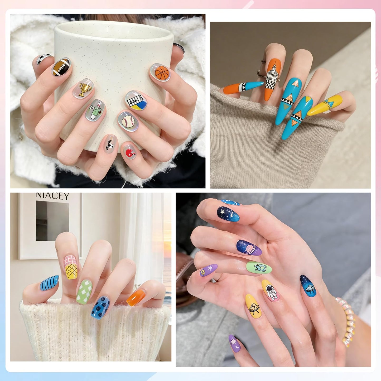 Biutee Nail Stamper Kit 22Pcs Gel Nail Stamping Kit 12Pcs Nail Stamping Plates 8Pcs Stamping Polish Gel, Silicone Stamper Scraper Flower Lace Star Stripe Holiday Stamp Template Gift for Women