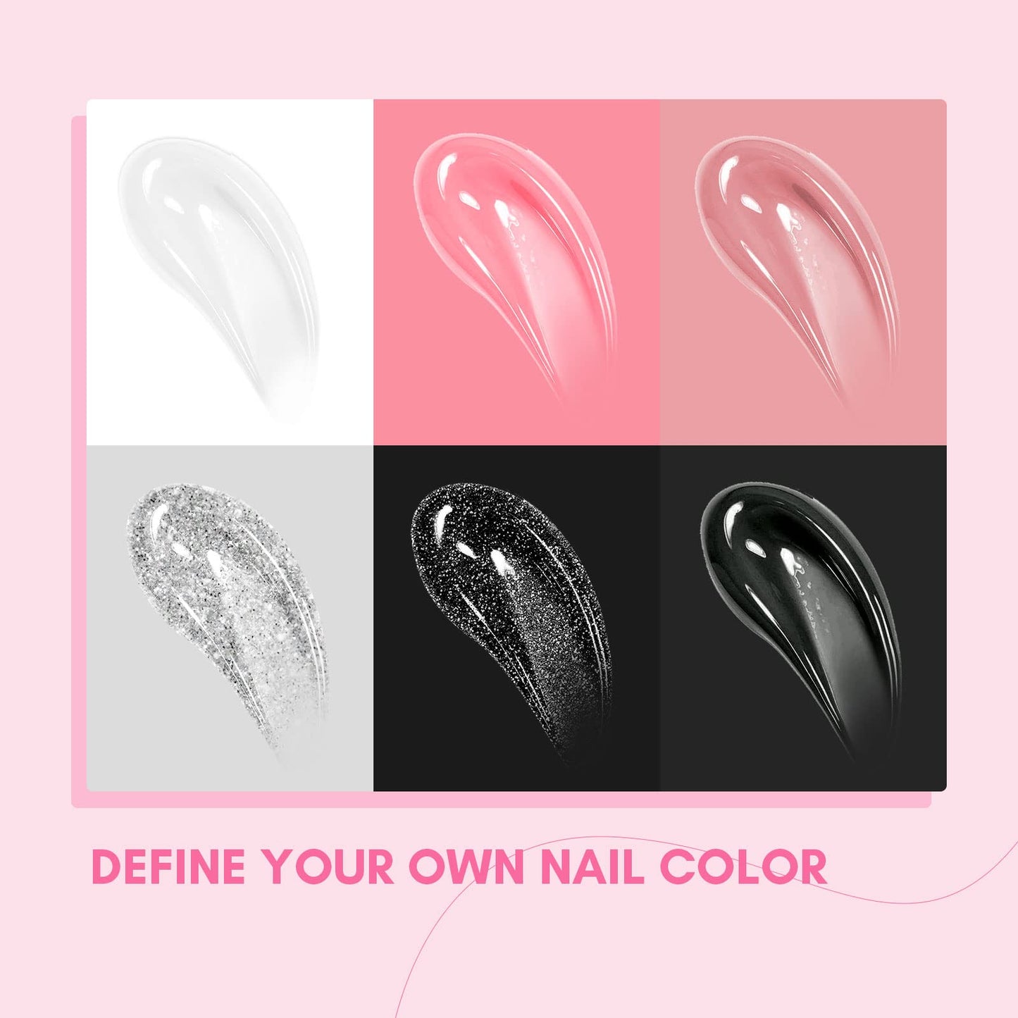 Poly Gel Nail Kit Starter Kit: Saviland 6 Colors Pink Nude Poly Nail Extension Gel Kit with U V Lamp Fast Dry Poly nail gel for Beginners with Everything DIY at Home Gifts for Women