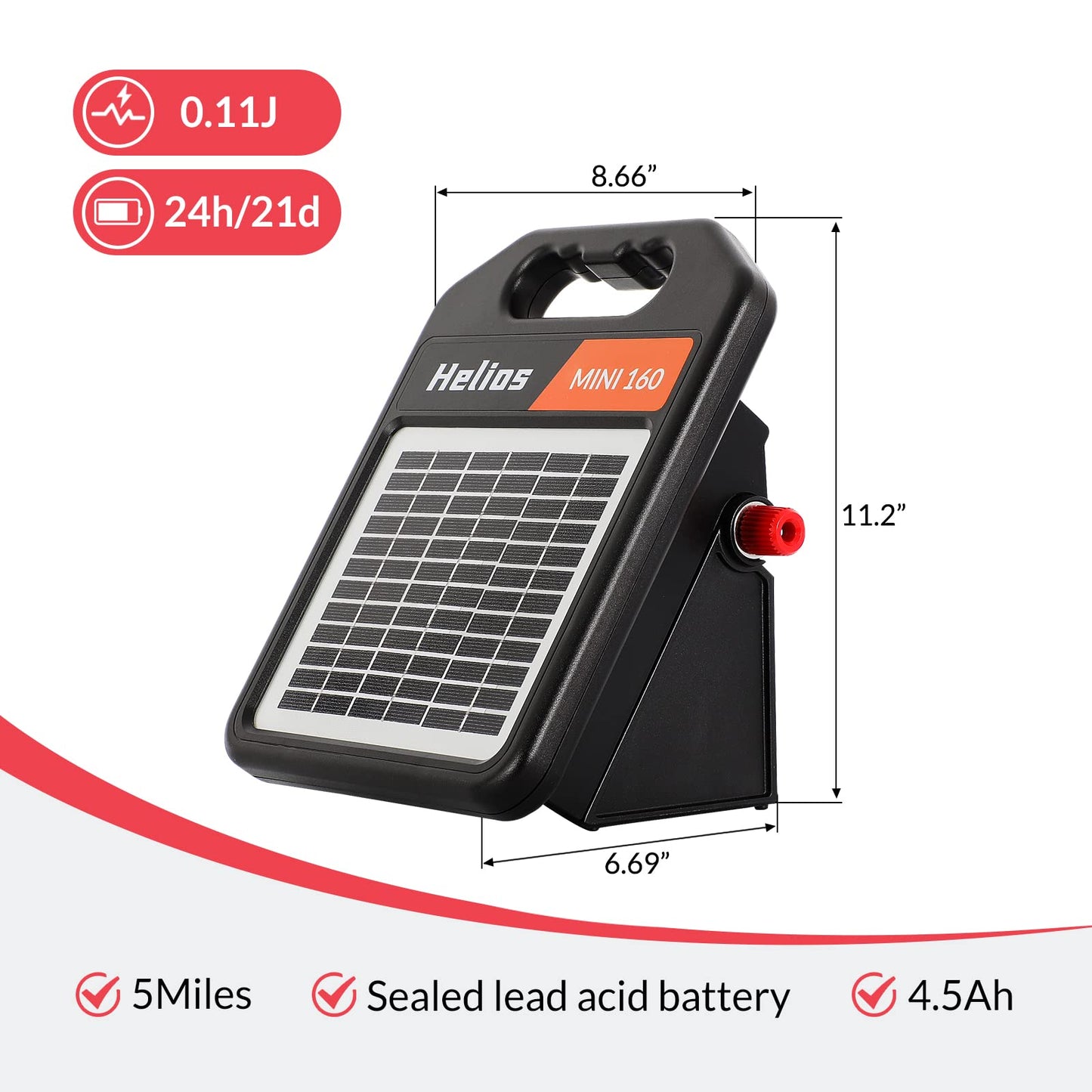 Solar Electric Fence Set: MINI160 + MINI250 Solar Electric Fence Charger, 0.11Joule & 0.18Joule for Versatile Protection