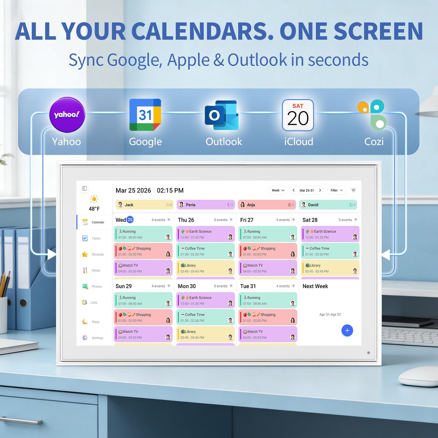 LiviNGPAi 21.5 Inch Digital Calendar Chore Chart with 1080P Full HD Touchscreen Smart Family Planner Digital Wall Calendar with WiFi Sync for Home and Office