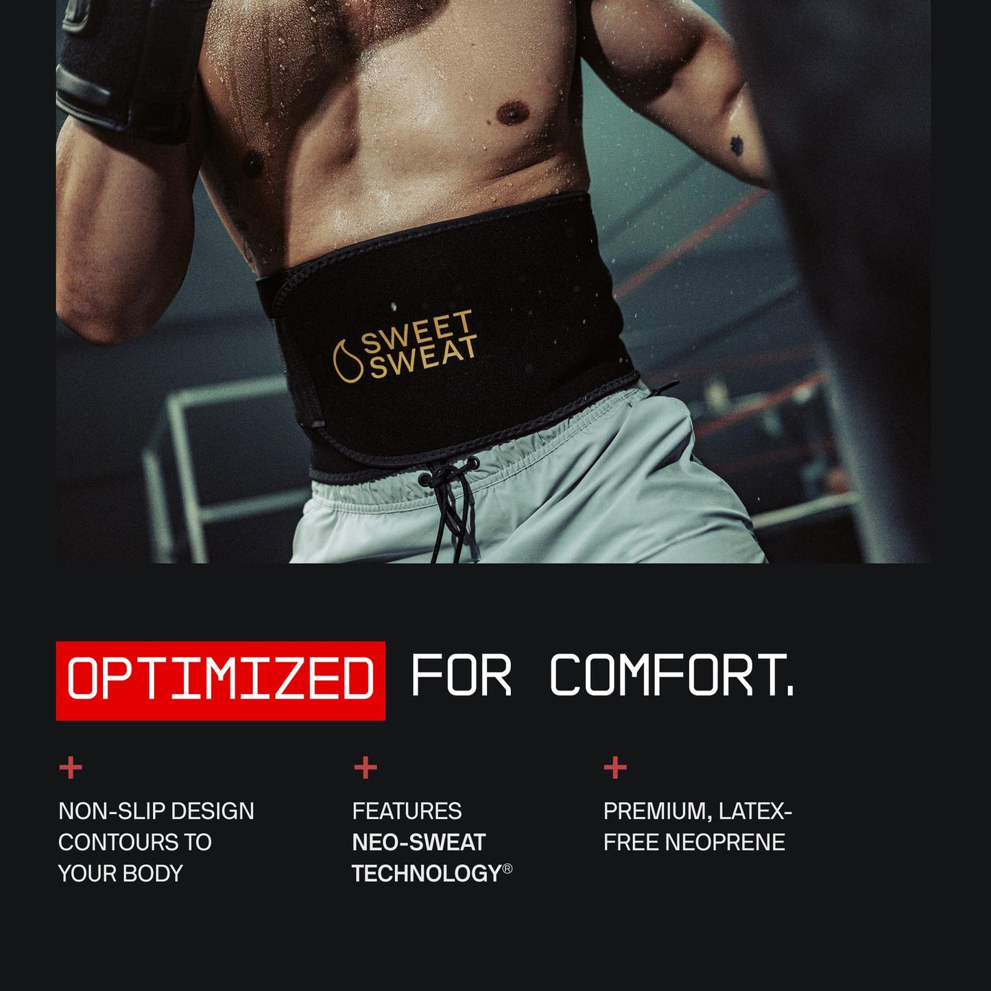 Sports Research Sweet Sweat Waist Trimmer Pro Series - Premium Sweat Enahancing Fitness Belt w/Adjustable Straps for Back Support & Tighter Cinch - Black, (XS-S)