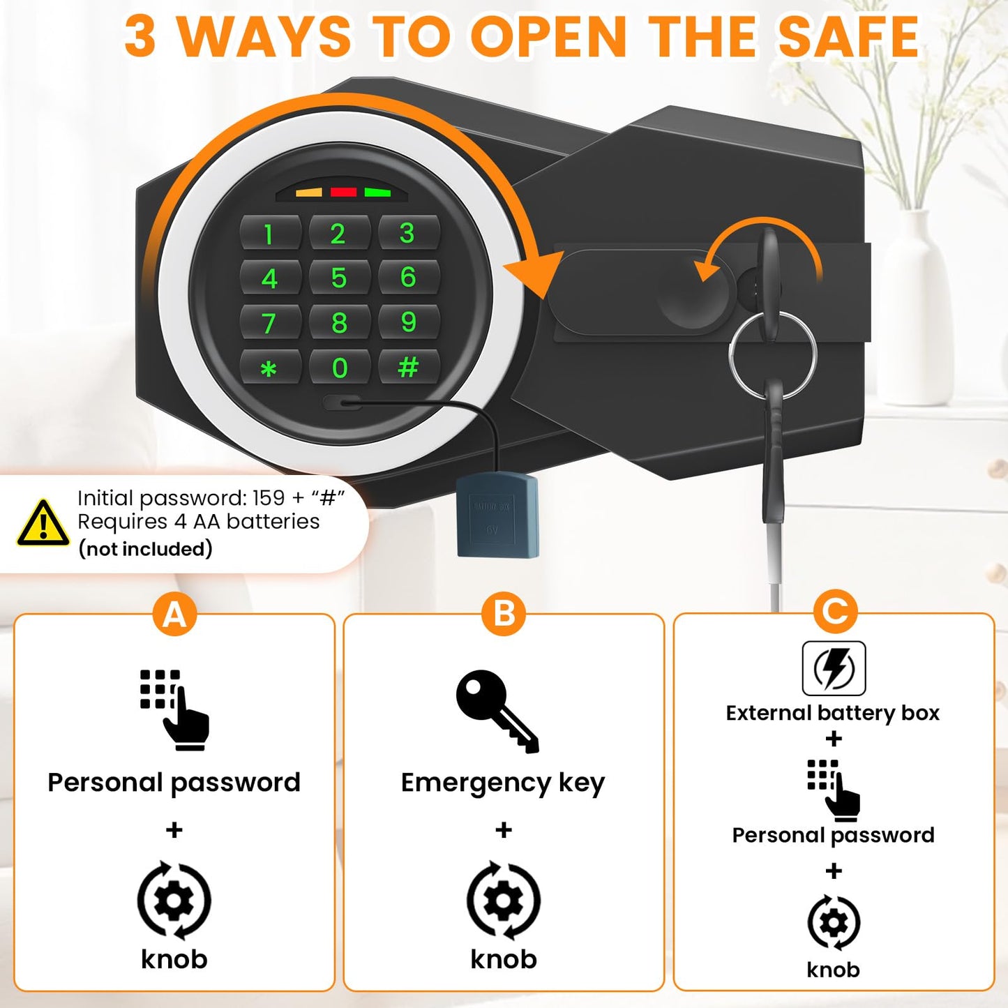 5.8 Cuft Commercial Depository Drop Safe for Business, Anti-theft Cash Safe Box with Drop Slot, Digital Combination Lock and Spare Keys, Heavy Duty Cash Drop Safes for Business Retail Bar Food Trucks