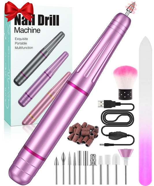 Nail Drills for Acrylic Nails Professional, Electric Nail File 11 in 1 Kit Nail Drill Machine, Portable Manicure Drill Set Efile for Acrylic Gel Nails Natural Nails, Beginners and Salon Supplies