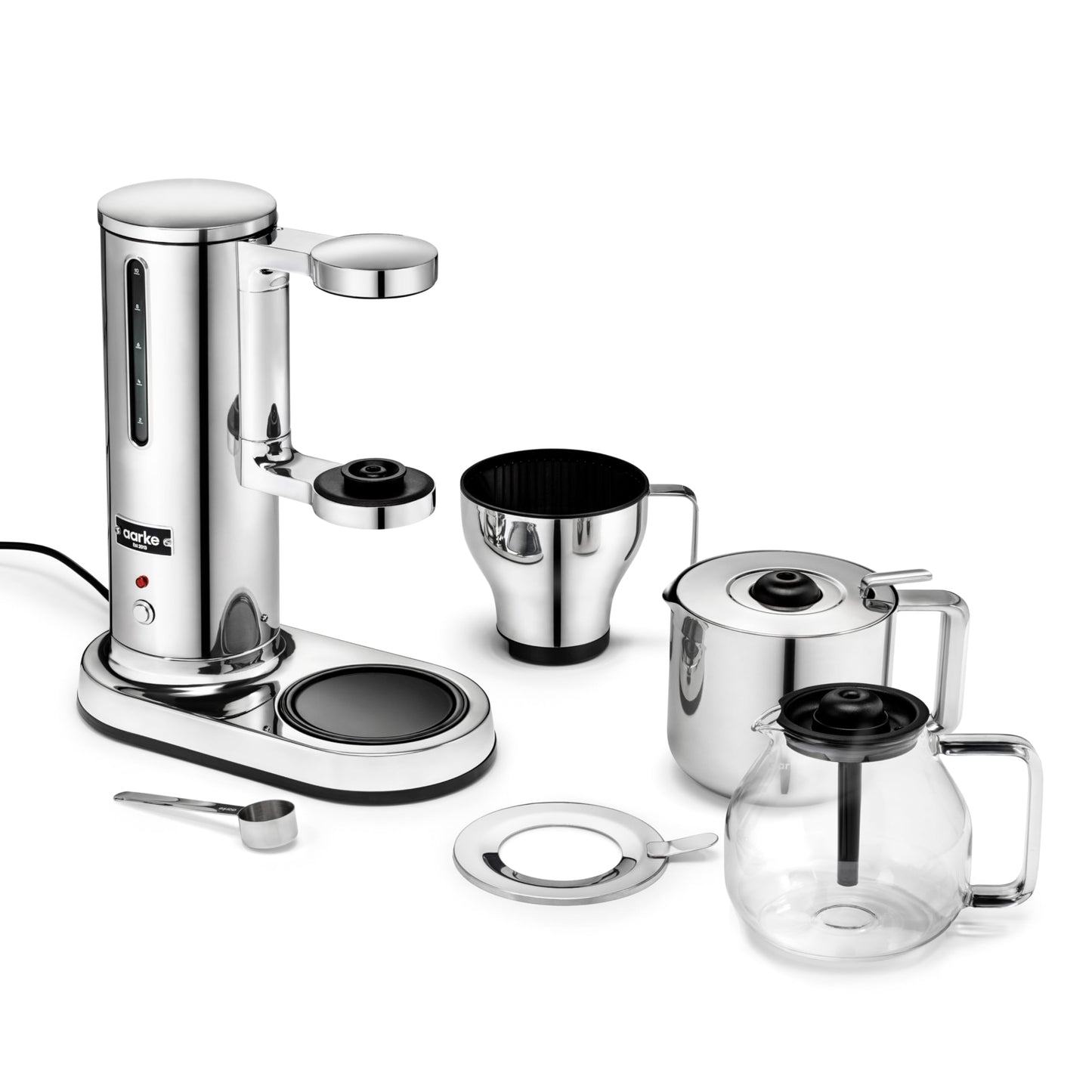 aarke Coffee Maker and Thermal Jug Bundle - Premium SCA-Certified Brewer with Vacuum Insulated Stainless Steel Thermal Carafe, Blooming Mode, 42 fl oz, Stainless Steel