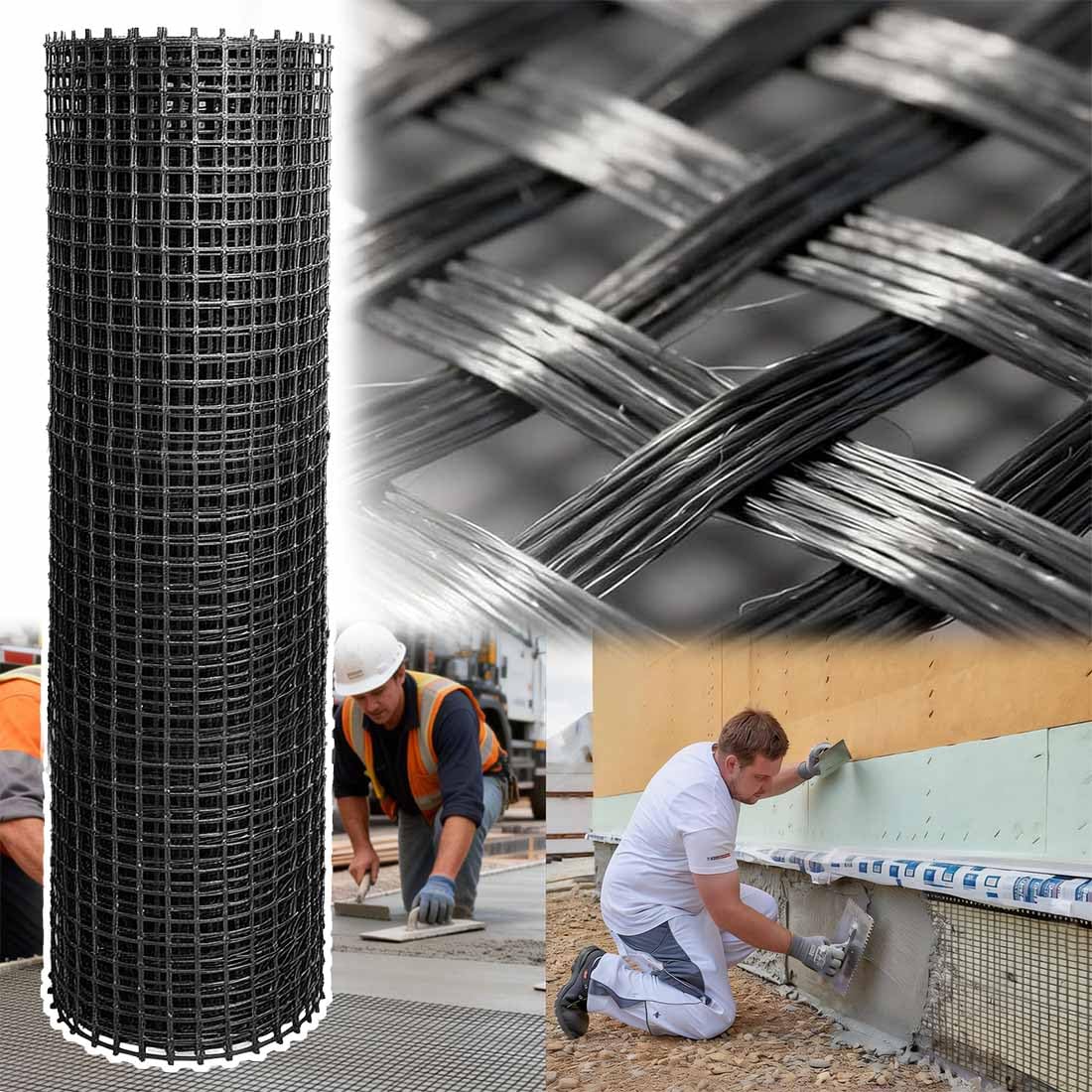 Universal Retaining Wall Geogrid Roll, Fiberglass Geogrid, Gravel Driveway Stabilization Geo Grid, 50KN Tensile Strength for Retaining Walls, Slope Reinforcement, Pavement Crack (4FT x 133FT)
