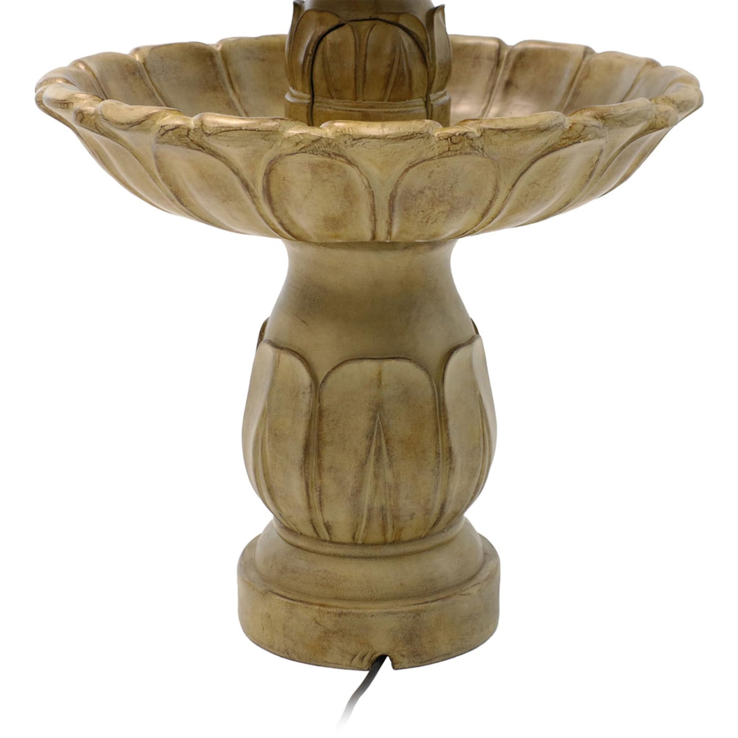 Sunnydaze Classic Tulip 46" Tiered Outdoor Water Fountain - 3-Tiered Outdoor Fountain for Garden, Patio, or Backyard - Garden Stone