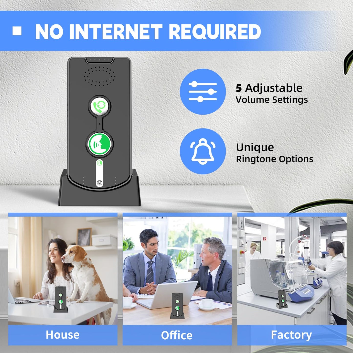 2 Way Intercoms Wireless for Home Office,Portable Room to Room Long Range Intercom System with Charging Base,30 Days Long Standby Time 5 Level Volume Adjustment, Expand to 5 Intercoms (2026 Upgraded)