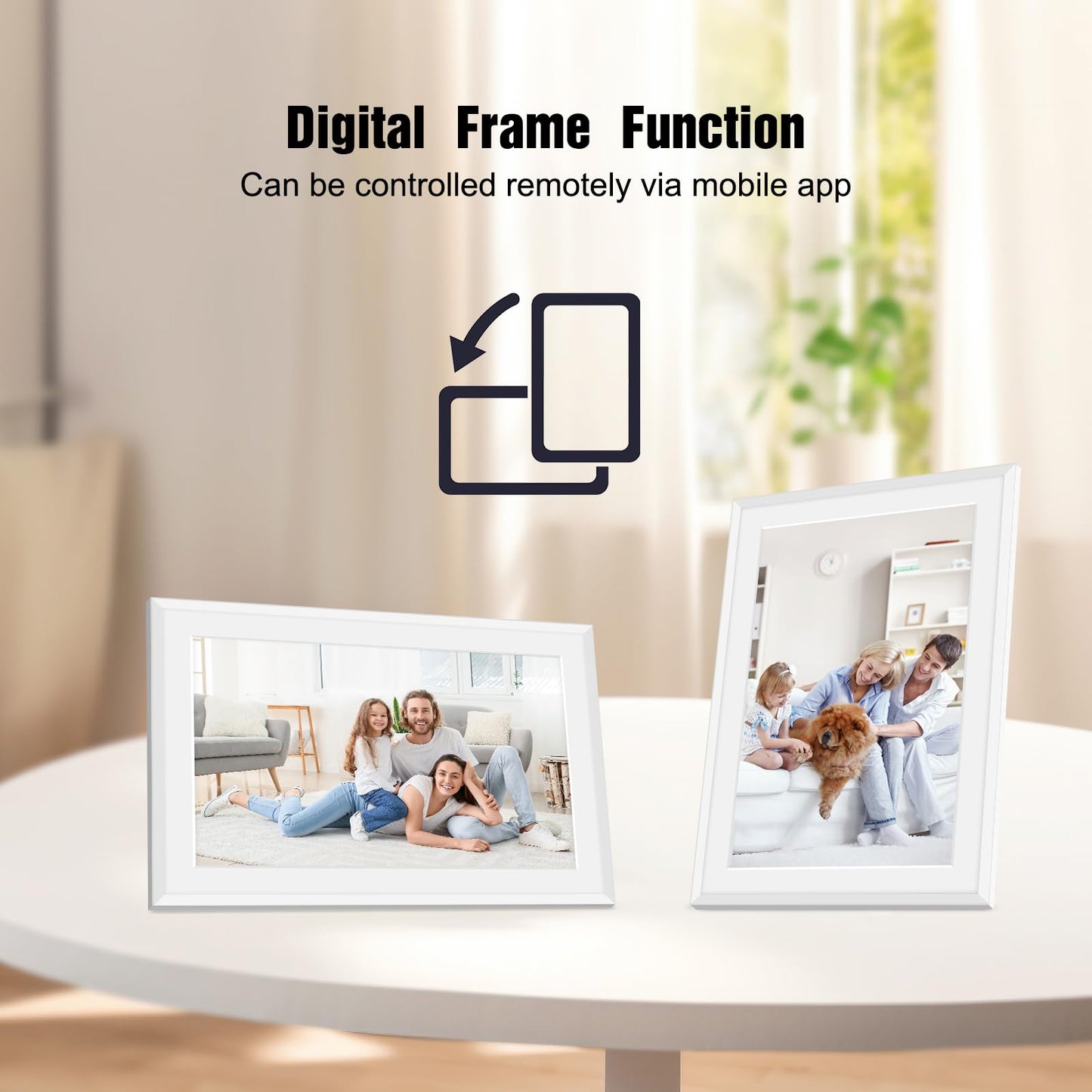 10.1" Smart Digital Calendar and Cloud Photo Frame Wall Planner with Chore Charts Meal Planning 32GB Storage 1280x800P IPS Touchscreen Desk Calendar Interactive Display for Family Schedules White