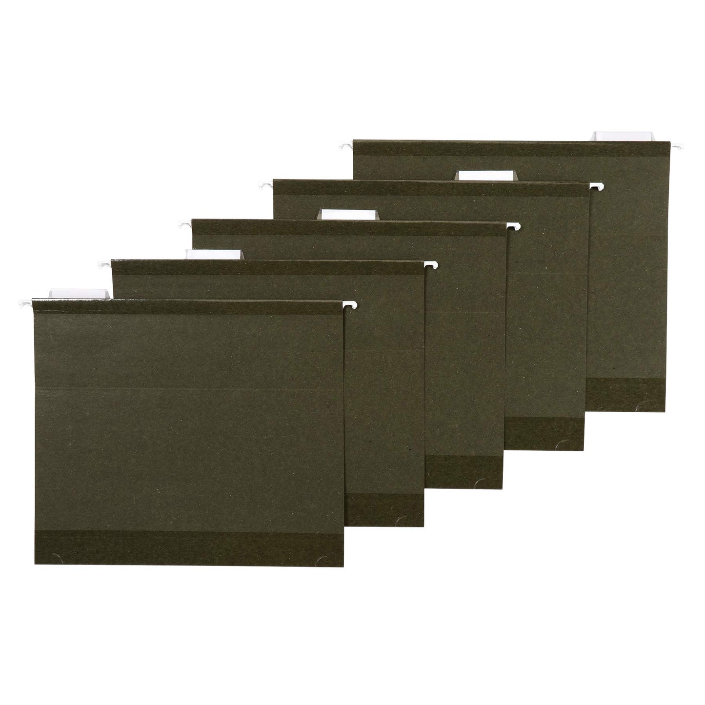 Amazon Basics Hanging File Folders, Letter Size, Standard Green, 1/5-Cut Adjustable Tabs, Reinforced Extra Capacity for Bulky Files, 25 Per Box