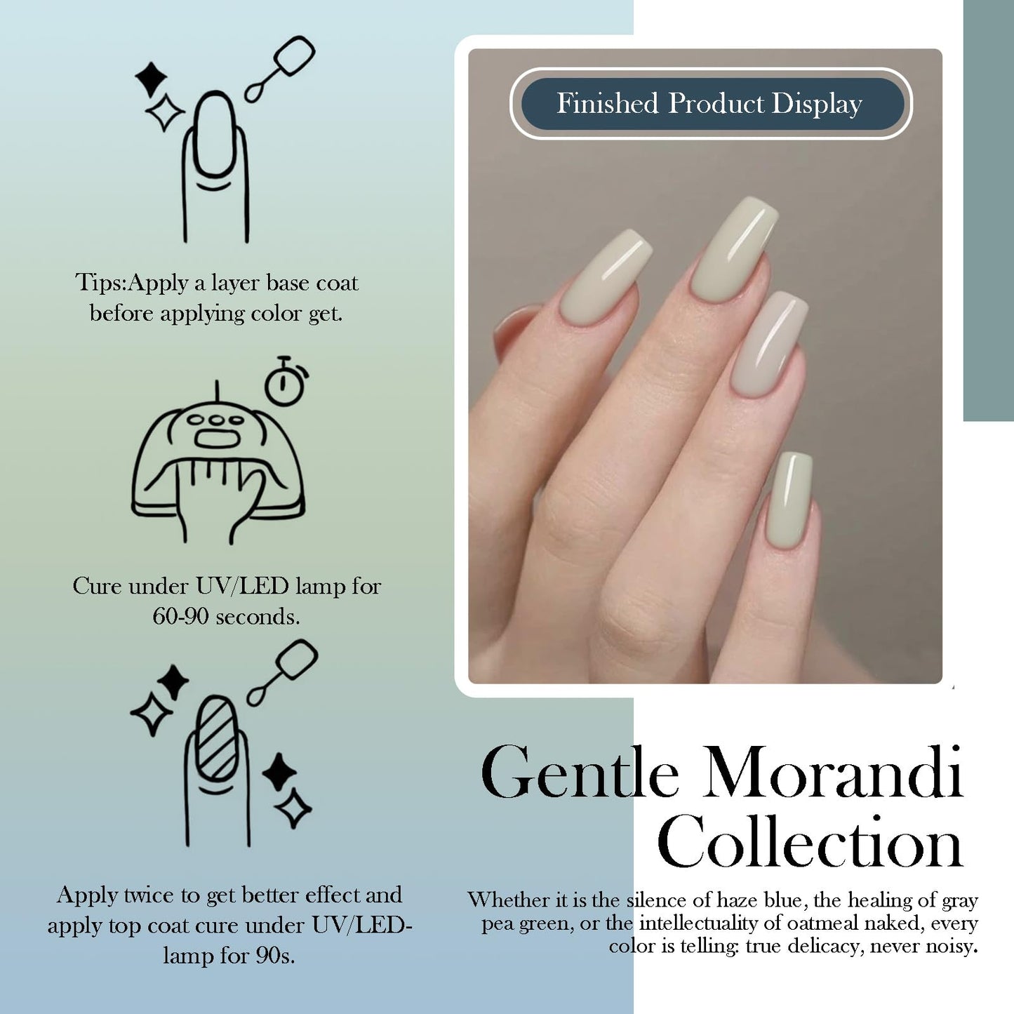 CAMILA ¿ 6pcs 15ml Gel Polish Set Light Gray Color Hema Free Tpo Free Gel Nail Polish Kit Soak Off Gel Polish Manicure Salon For Women (Light Gray A)