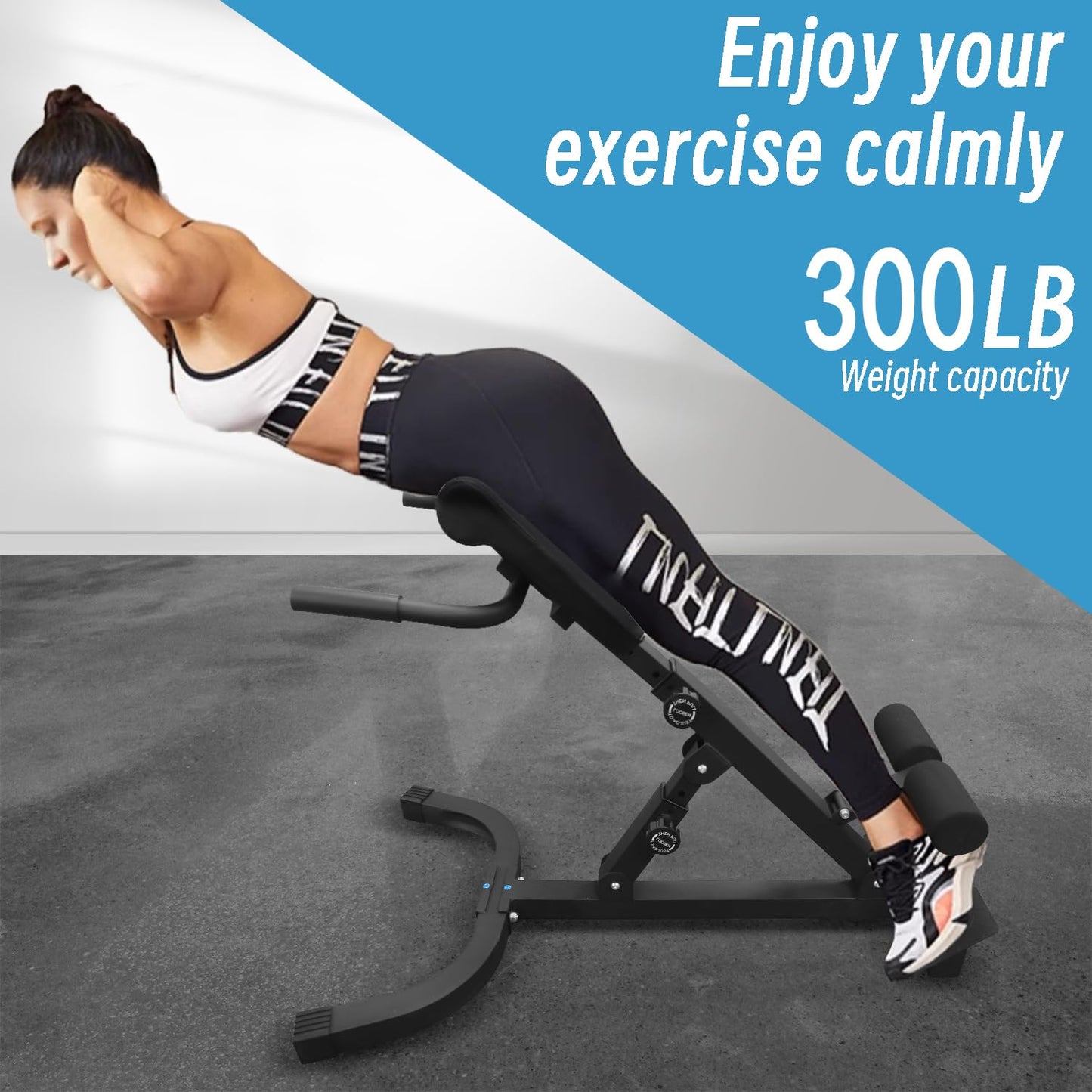 Houbos Hyper Back Extension Roman Chair - Back Extension Bench Machine for Glute, Hamstring and Lower Back, Multi-Functional Bench for Full All-in-One Body Workout, Foldable for Home Gym Fitness